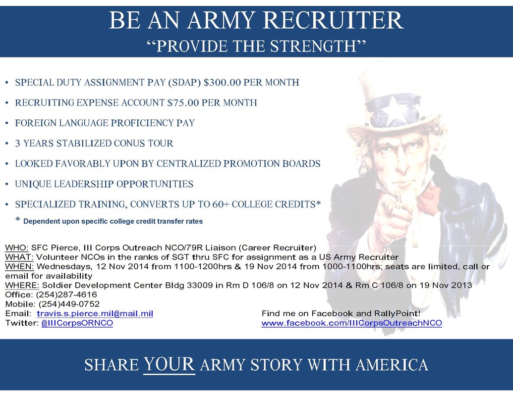 III Corps & Fort Hood Recruit the Recruiter Briefings For NCO's in the