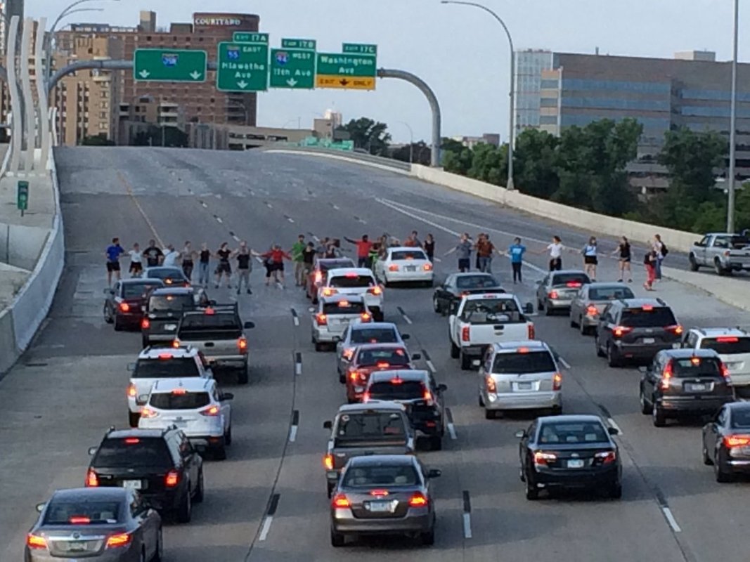 Would you drive through protesters blocking road? RallyPoint