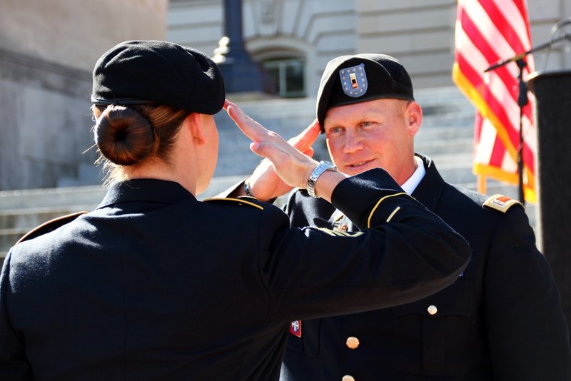 saluting